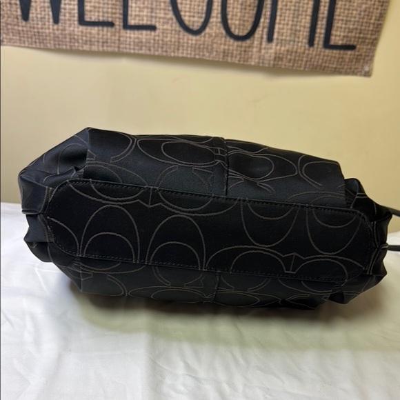 Coach Signature Stripe Black & Gray Hobo Shoulder Bag - Picture 10 of 15